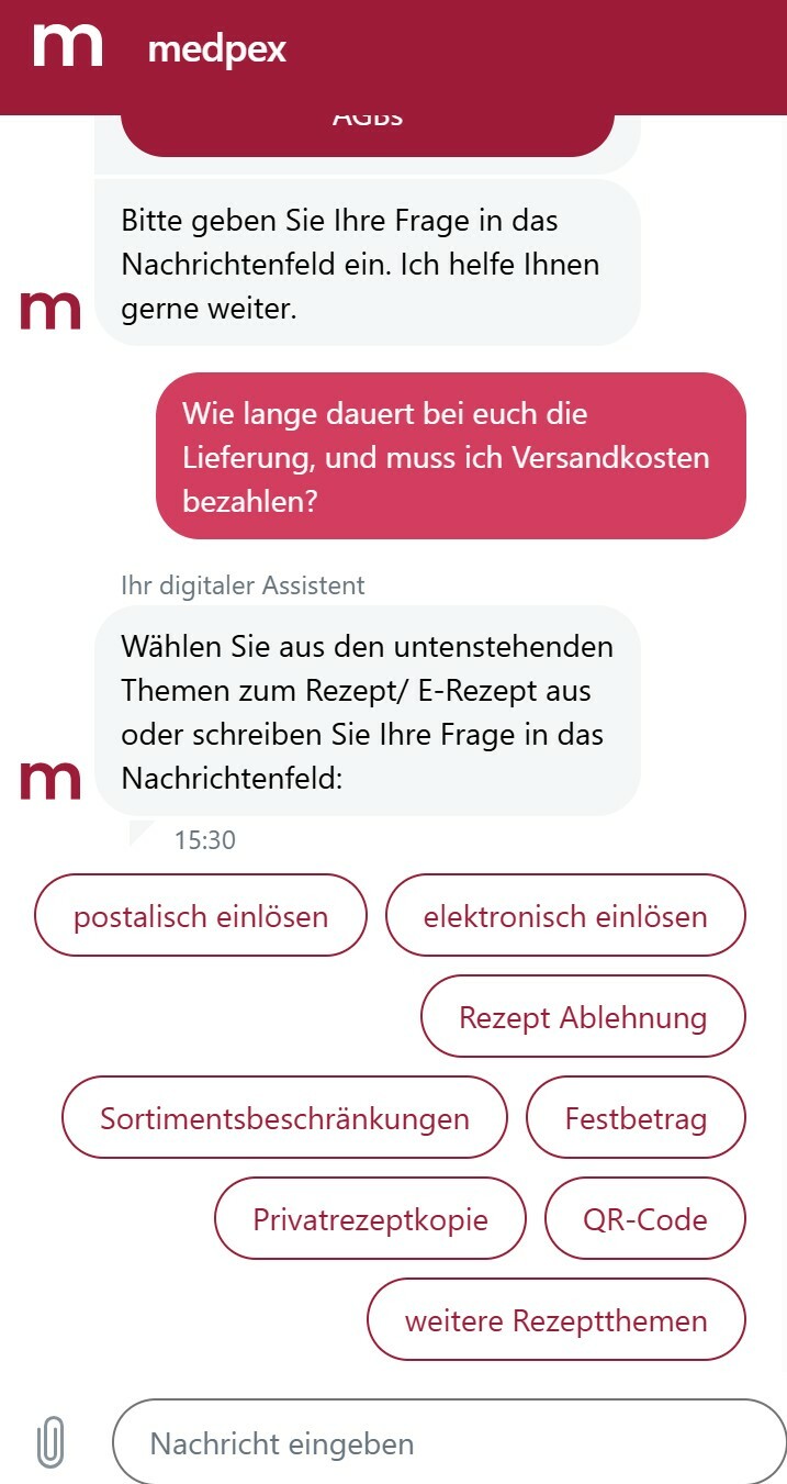 SAI Chatbot Medpex Frage 2